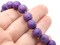 40 9mm to 10mm Round Purple Dyed Howlite Gemstone Beads